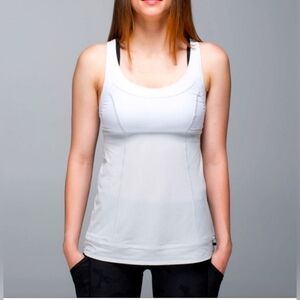 Lululemon Athletica Tops Lululemon Run Ta Ta Topper silver spoon  Tank size 8